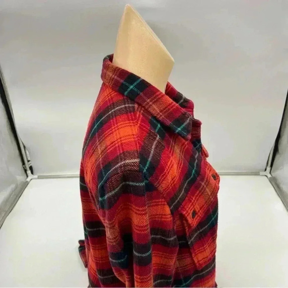 L. L. Bean Signature Flannel Button Down Top Multicolor Plaid Size Small - Picture 6 of 10